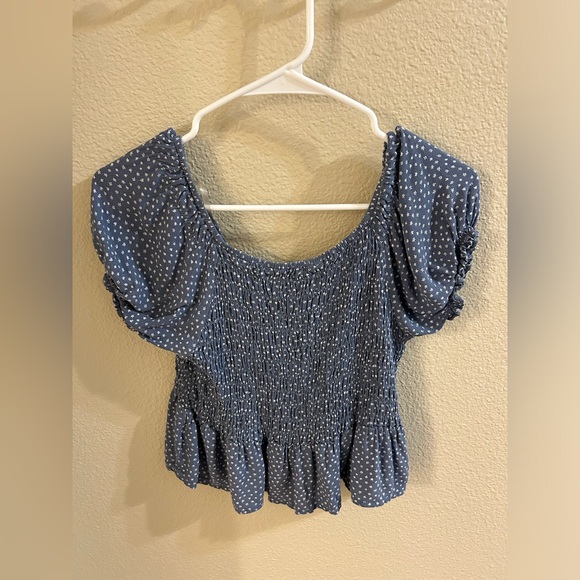 PacSun Floral Puff Sleeve Crop Top - Picture 2 of 2